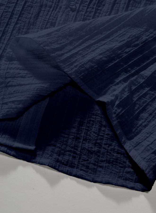 تايك تو قميص بياقة ماندارين ونسيج بارز - Image 5